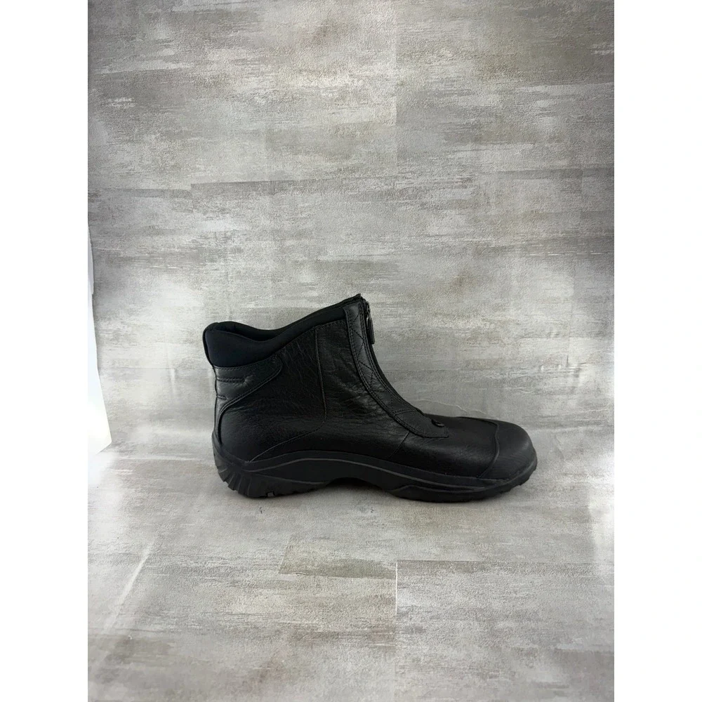 Clarks Men Sz 11M Black Leather Front Zip Waterproof Ankle Boots 85228